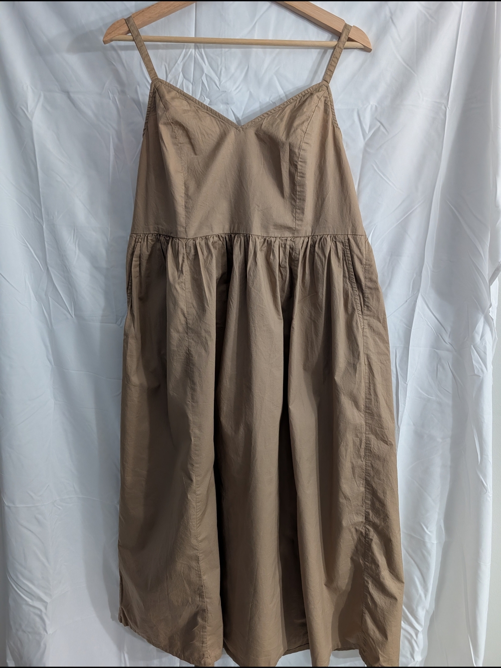Old Navy Tan Maxi Sundress with Spaghetti Straps